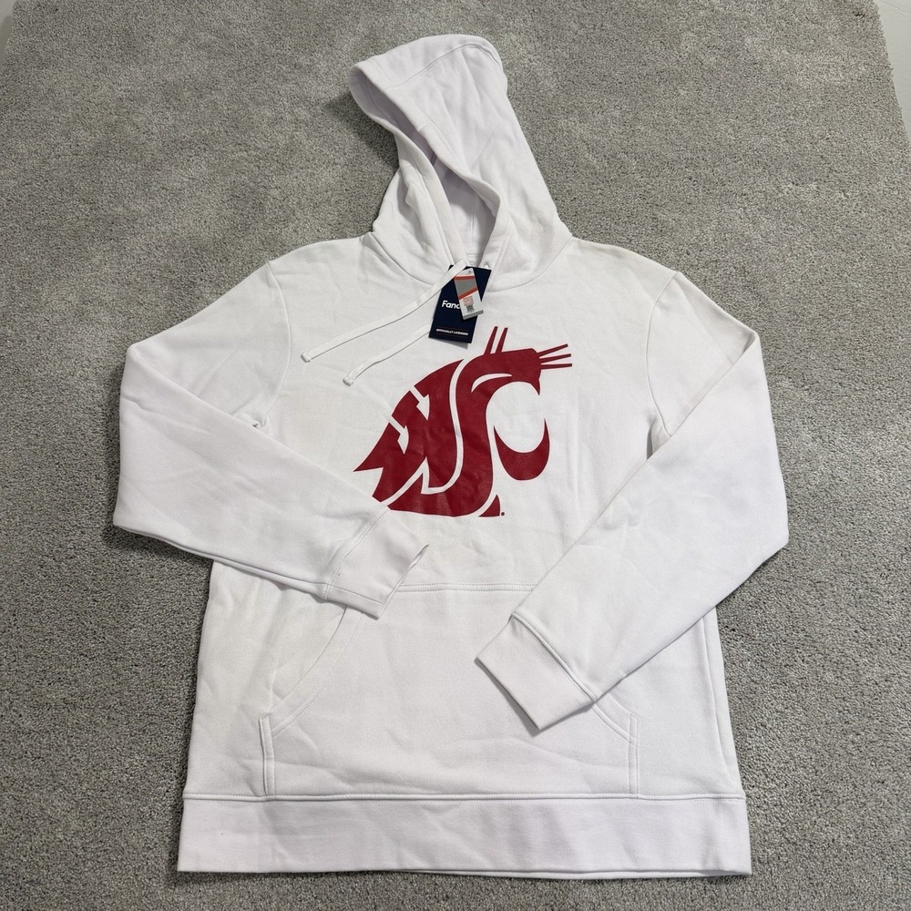 Washington State‎ Cougars Hoodie Men's Size L White Pullover Sweatshirt NCAA NWT